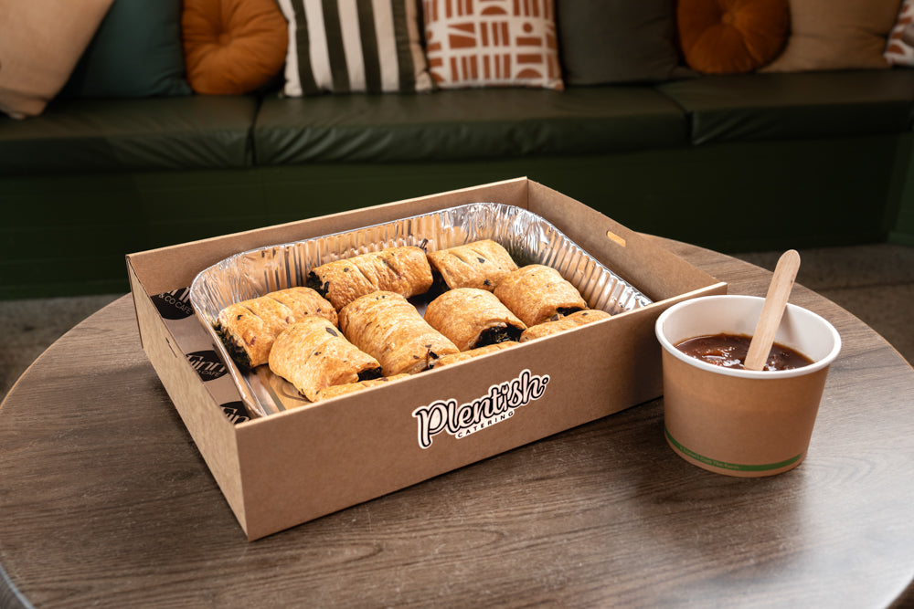 Fresh vegetarian spinach and ricotta puff roll platter for catering and shared meals in Sydney and the Blue Mountains