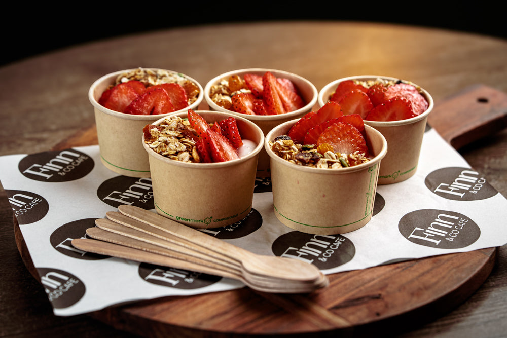 vegan coconut yogurt and fresh berry granola cups for office catering and events in Sydney and the Blue Mountains